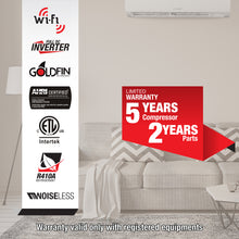 Load image into Gallery viewer, EVERWELL - MKTH1223X-16 - INVERTER MINISPLIT 11,000 BTU HEATING-COOLING 17 SEER2 R410A 208~230V /1Ph/60Hz INSTALLATION KIT