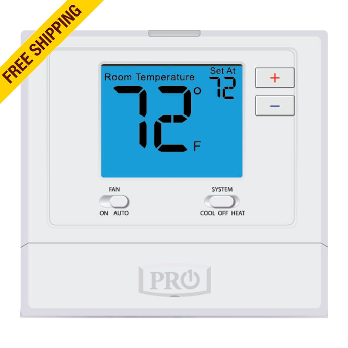 PRO1 - T701 - THERMOSTAT SINGLE STAGE, 1 HEAT, 1 COOL, BATTERY OR HARDWIRE, NON-PROGRAMMABLE