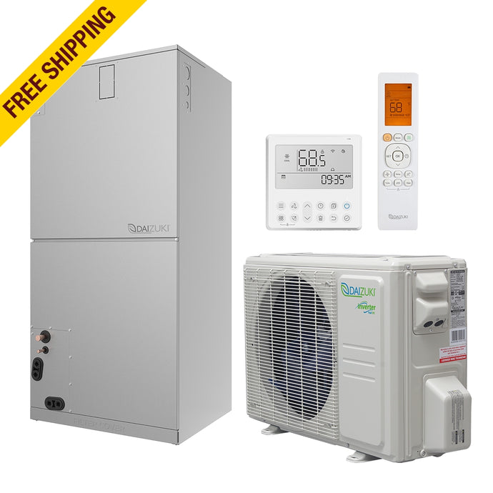 DAIZUKI - MULTI POSITION AIR HANDLER MINISPLIT INVERTER 18000BTU 21.9 SEER2 R410A 208-230/1/60 HEAT PUMP -13ºF, WALL AND REMOTE CONTROL, WIFI, AHRI/UL/ENERGYSTAR GOLD FIN DAIZUKI