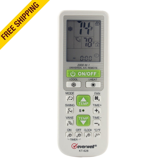 EVERWELL - KT-628 - UNIVERSAL REMOTE CONTROL FOR MINI SPLITS