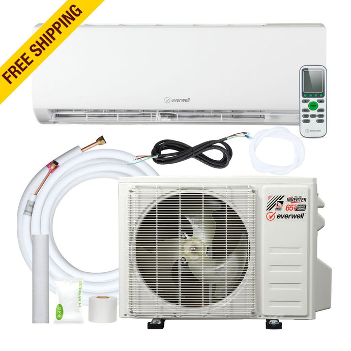 EVERWELL - MKTH1223X-16 - INVERTER MINISPLIT 11,000 BTU HEATING-COOLING 17 SEER2 R410A 208~230V /1Ph/60Hz INSTALLATION KIT