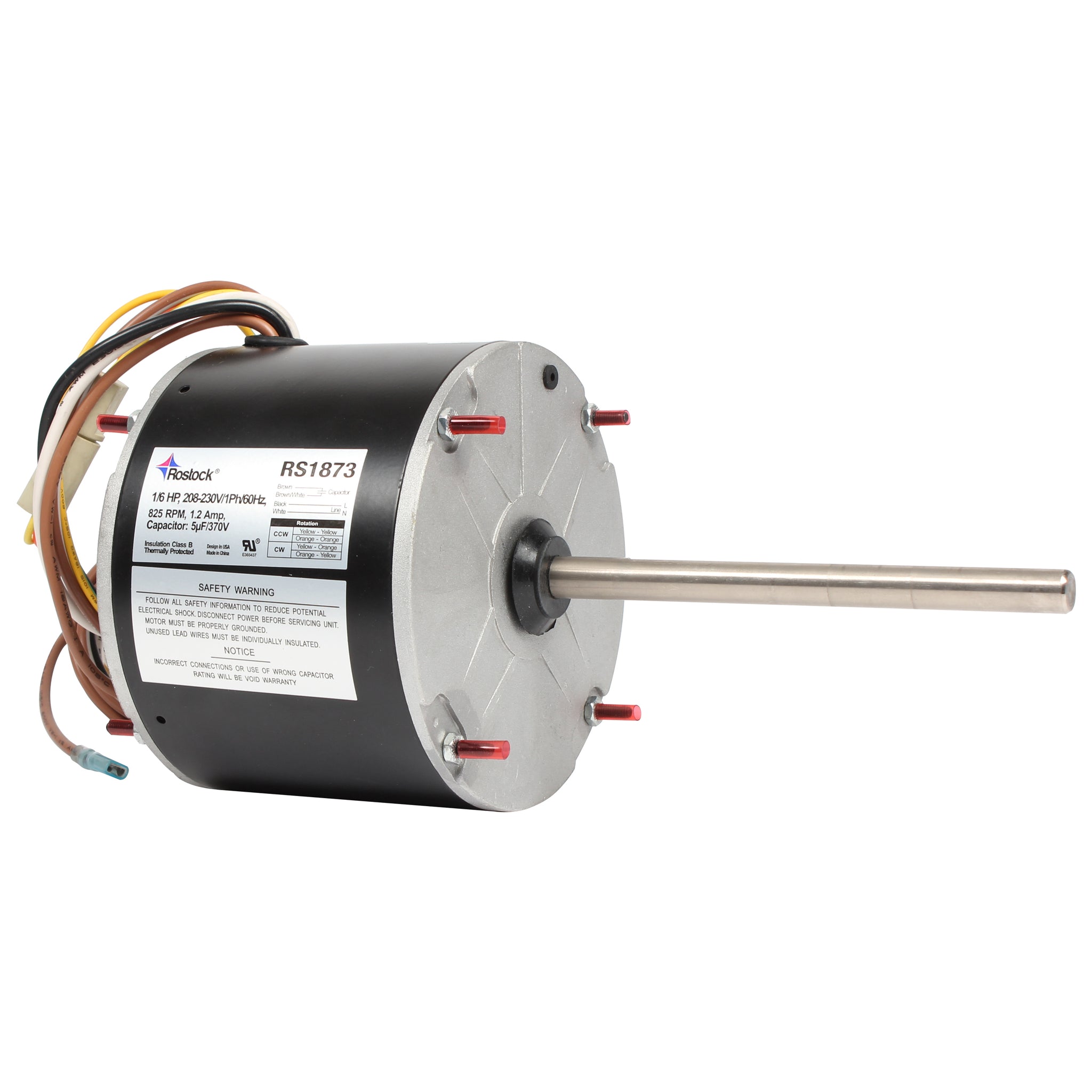 ROSTOCK - RS1873 - SINGLE SHAFT A/C CONDENSER FAN MOTOR 1/6 HP