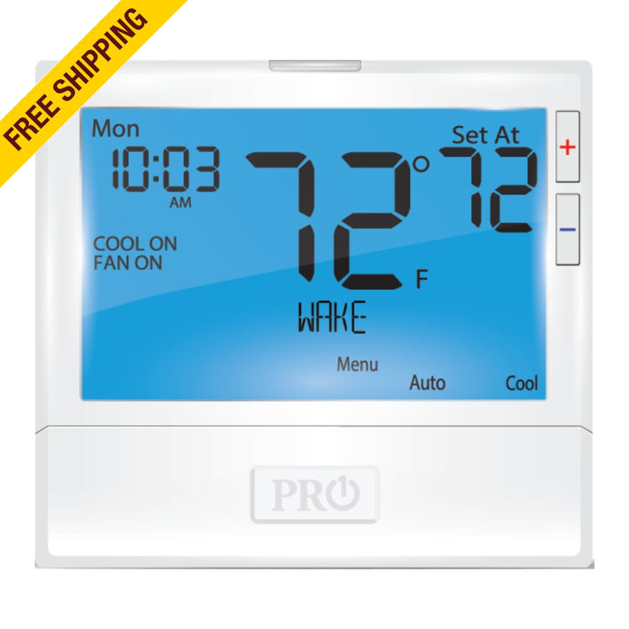 PRO1 - T805 - THERMOSTAT SINGLE STAGE 1 HEAT, 1 COOL ONLY BATTERY OR HARDWIRE, 7 DAYS, 5/1/1 OR NON-PROGRAMMABLE