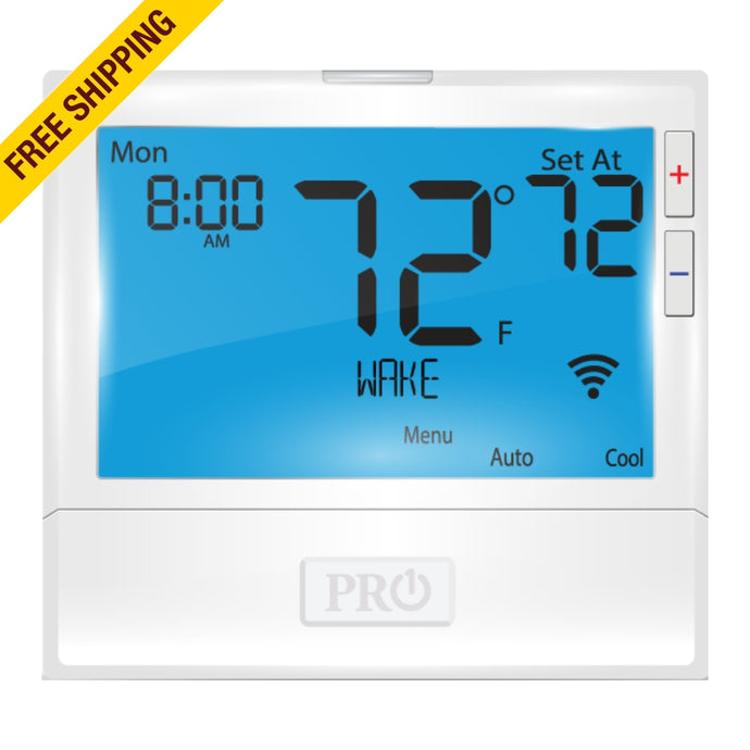 PRO1 - T855ISH - THERMOSTAT UNIVERSAL WIFI - RESIDENTIAL/LIGHT COMMERCIAL UP TO 2 HEAT, 2 COOL CONVENTIONAL AND UP TO 5 HEAT, 3 COOL HEAT PUMP, HARDWIRE ONLY, 7 DAY OR NON-PROGRAMMABLE